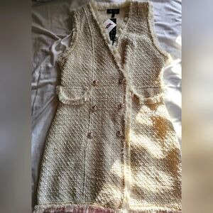 Size Large, Cream Women's Vest Dress
